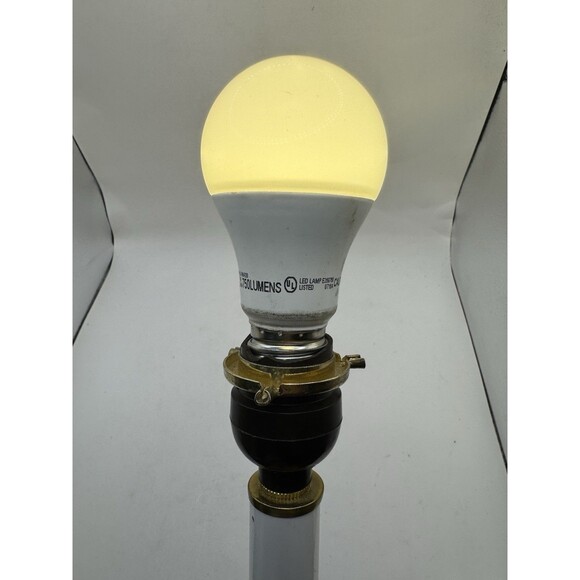 Vintage Brass Candlestick Desk Table Accent Lamp 14.5 Inches With Scroll Handle - Picture 8 of 8